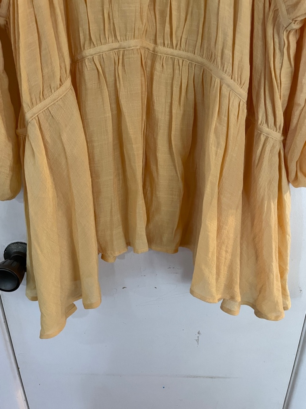 Eat. 1946 Women’s Blouse 18-20W Yellow Bohemian Tiered V Neck Boho - Picture 4 of 11